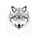 wolf, forest, mountain  tattoo design idea