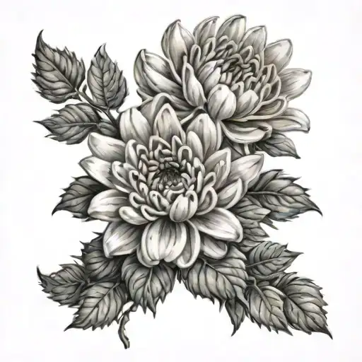 mum flowers growing tattoo design idea
