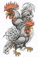 Rooster fighting tattoo design idea