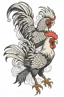 Rooster fighting tattoo design idea