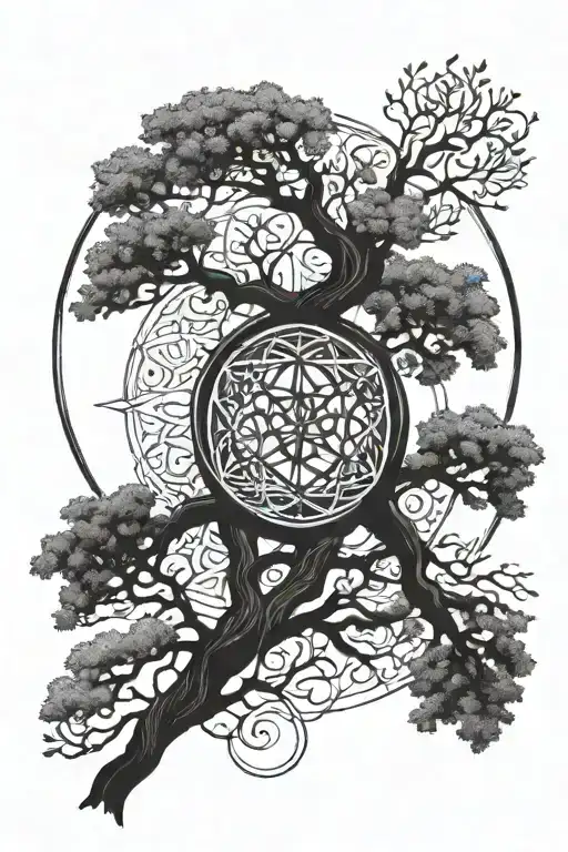seed of life tree tattoo design idea
