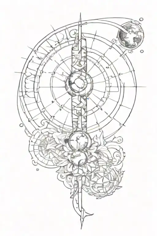 spinal tattoo with moon phases tattoo design idea