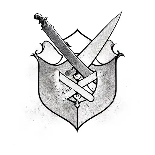 sword with Lithuanian flag tattoo design idea