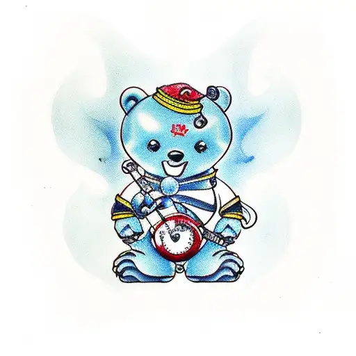 Blue Gummy Bear tattoo design idea