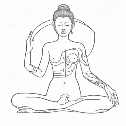 a fine line tattoo ineherent with the budddhism easy to draw under the bicep tattoo design idea