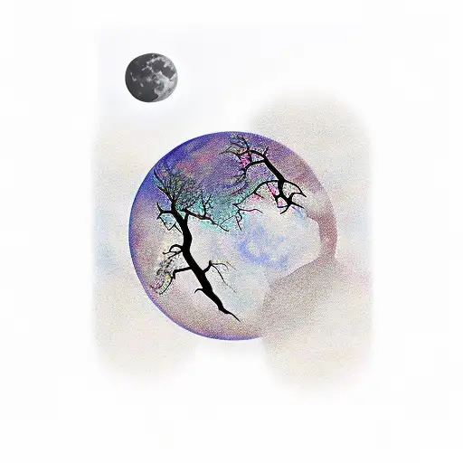 FAMILIE _Familien Silhouette vor einem Mond in der Natur oder dem Universum (man will seinem Kind die Welt zeigen, weil  tattoo design idea