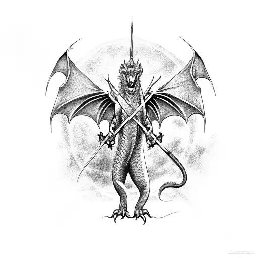 dragon in aggrogoth style tattoo design idea