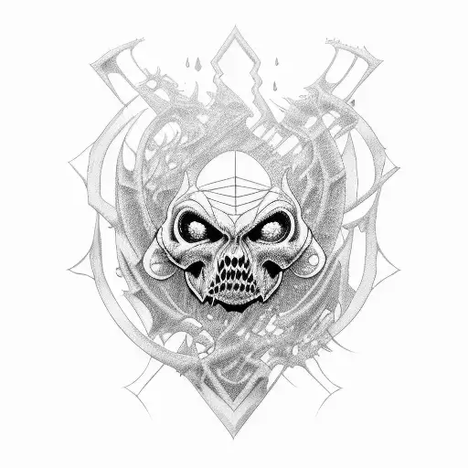 aggrogoth and cybersigilsm tattoo design idea