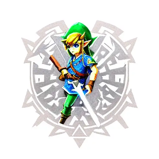 legend of zelda link tattoo design idea