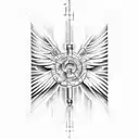 A scientific interpretation of wings using elements from the periodic table tattoo design idea