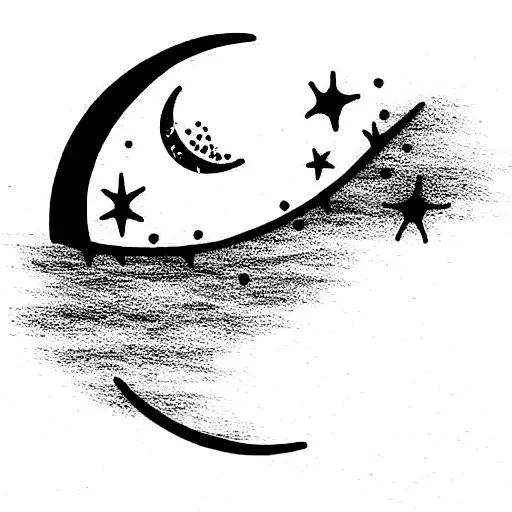 spine tattoo with moon tattoo design idea
