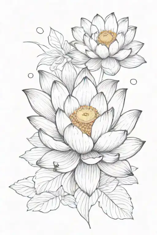 Lotus flower blooming tattoo design idea