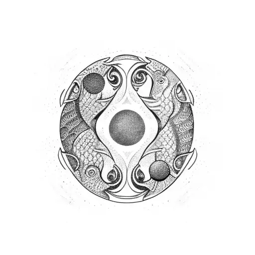 yin yang fish tattoo design idea
