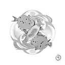 yin yang fish tattoo design idea