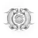 yin yang fish tattoo design idea