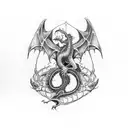 steampunk dragon tattoo design idea