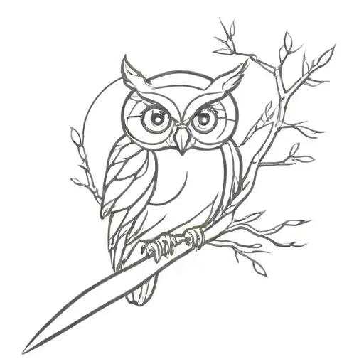 Owl perched tattoo design idea