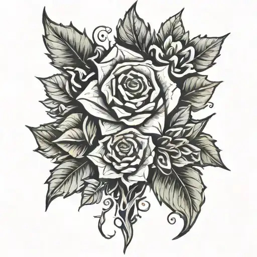 thorn bush finger tattoo design idea