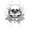 skull with yolo tattoo design idea