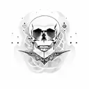 skull with yolo tattoo design idea