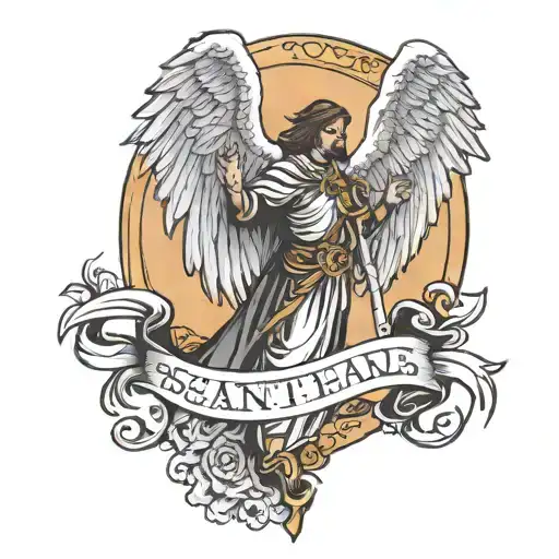 saint michaels arc angel tattoo design idea