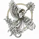 saint michaels arc angel tattoo design idea