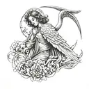 saint michaels arc angel tattoo design idea
