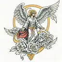 saint michaels arc angel tattoo design idea