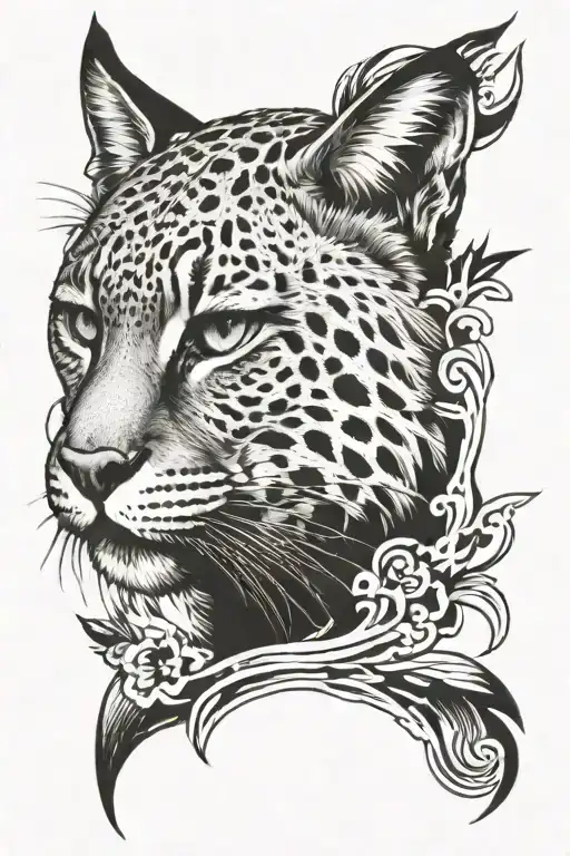 bobcat staring back at me tattoo design idea