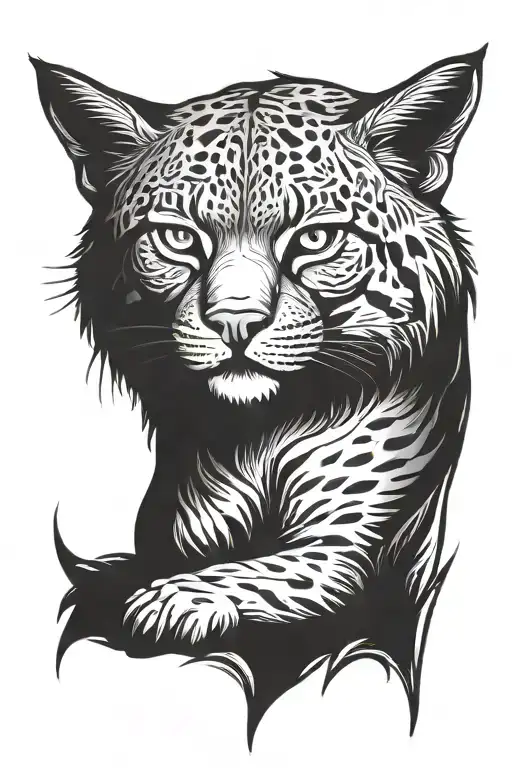 bobcat full body tattoo design idea