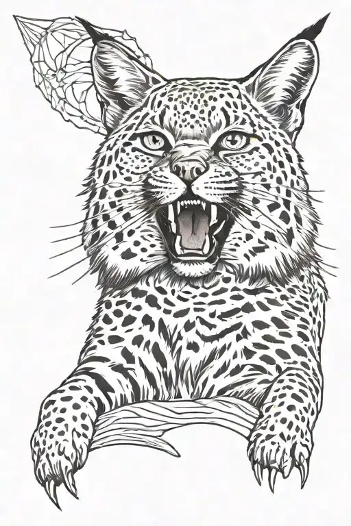 bobcat full body tattoo design idea