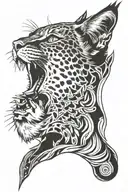 bobcat staring back at me tattoo design idea