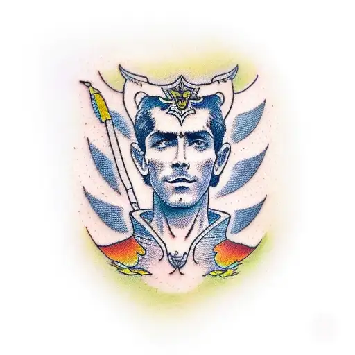 Saggittarius with geass Neck  tattoo design idea