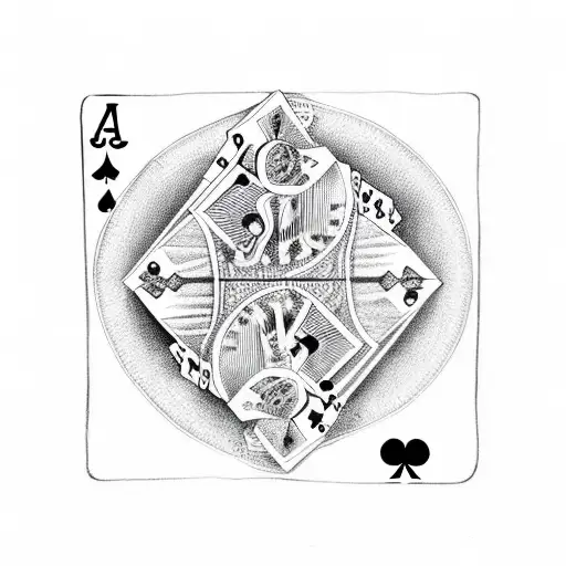 dice with playing cards tattoo design idea
