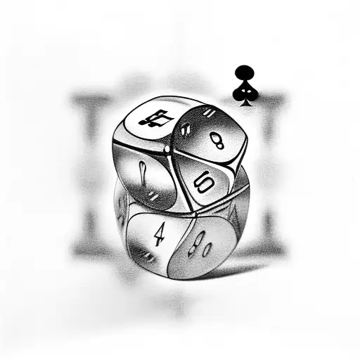 dice with playing cards tattoo design idea