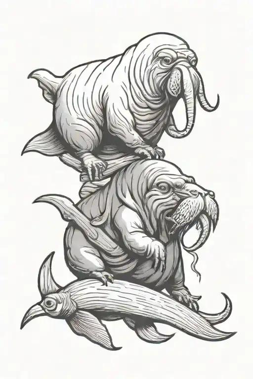 the walrus and the carpenter tattoo design idea