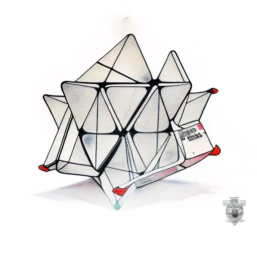 3 by 3 Rubik's cube  tattoo design idea