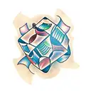 3 by 3 Rubik's cube  tattoo design idea