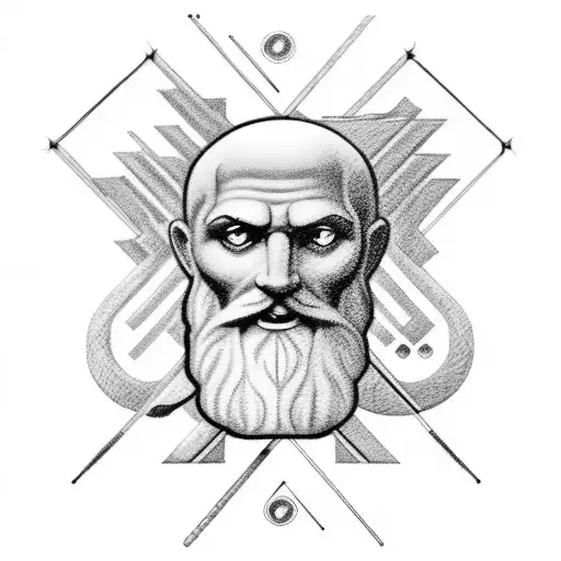 Chronos zeus with a time glass tattoo design idea