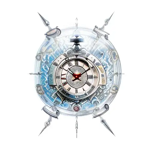 Chronos zeus with a time glass tattoo design idea