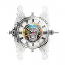 Chronos zeus with a time glass tattoo design idea