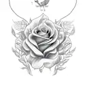 lioness ,yellow rose, cardinal, colorful tattoo design idea