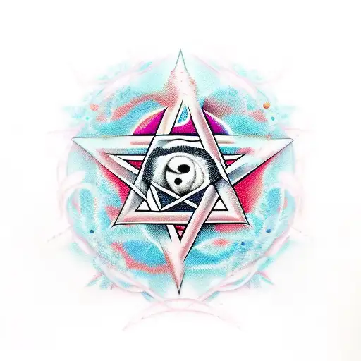 pentagram gore tattoo design idea