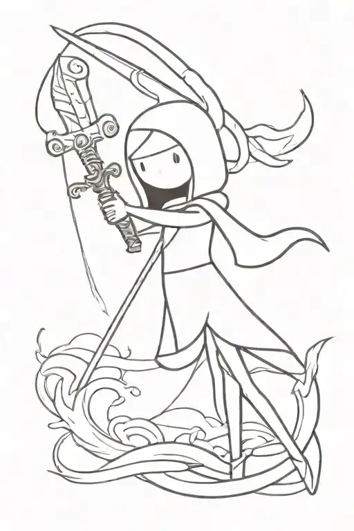 the sword scarlett from adventure time tattoo design idea