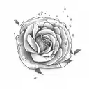 a semicolon made of roses tattoo design idea