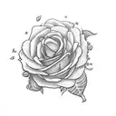a semicolon made of roses tattoo design idea