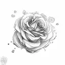 a semicolon made of roses tattoo design idea