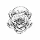 a semicolon made of roses tattoo design idea