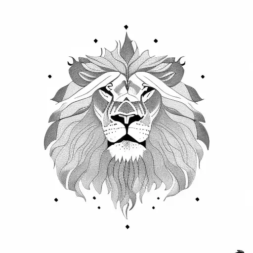 Lion wearing cuban link tattoo design idea