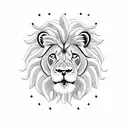 Lion wearing cuban link tattoo design idea